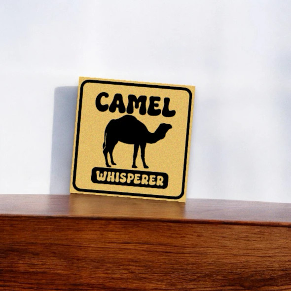 Camel Whisperer Aluminum Fridge Magnet | 8x8 cm Camel Souvenir, Kitchen Decor, Collectible Gift - Handcrafted Heritage Souvenir from Craftihouse Dubai