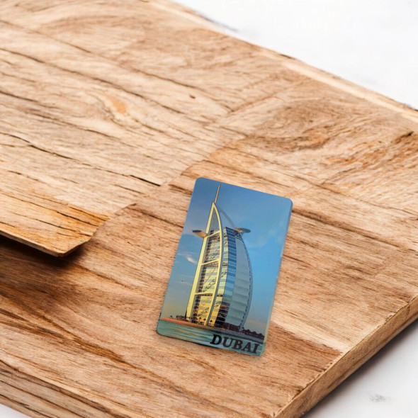 Premium Burj Al Arab Aluminum From United Arab Emirates 6x4.5 Cm Artisan Detail View