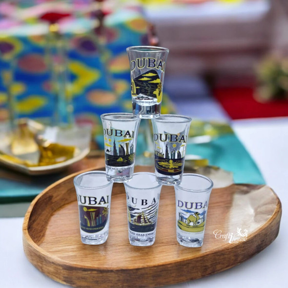 Uae Shot Glasses Uae 1 | Cultural Hospitality Piece - Luxury Handcrafted Art Craftihouse Dubai