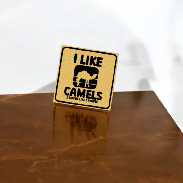 "i Like Camels" Quirky Arabian Leather | Artisan Home Decor Piece - Luxury Handcrafted Art Craftihouse Dubai
