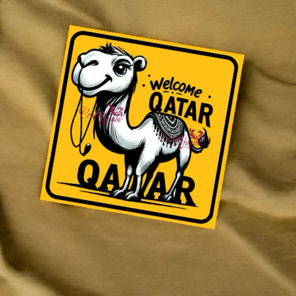 Welcome To Qatar Camel Cultural Memento Craftsmanship | Sophisticated Middle Eastern Fridge Magnet | - Luxury Handcrafted Art Craftihouse Dubai