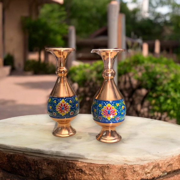 High Quality Artisan Hand Painted Copper Flower Professional Photography