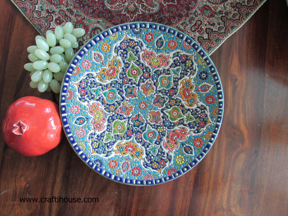 Artisan Enamel-painted Earthenware Wall Art Plate – Premium Gift - Luxury Handcrafted Art Craftihouse Dubai