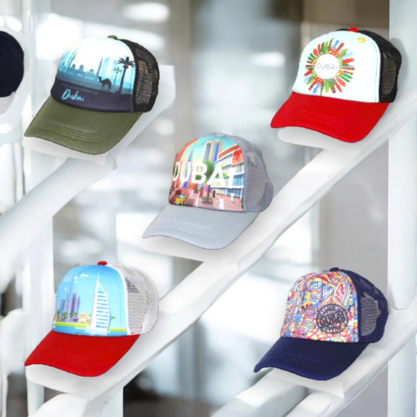 Kids Dubai Caps | 5 Pieces Pack | Vibrant Assorted Patterns | Dubai-Themed Caps | Set of 5 pieces - Handcrafted Heritage Souvenir from Craftihouse Dubai