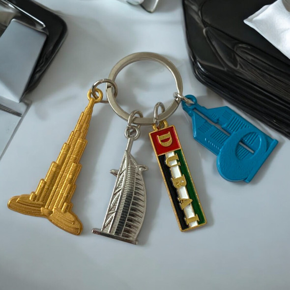 Luxury Burj Khalifa Keychain Iconic Skyscraper Key Artisan Detail View