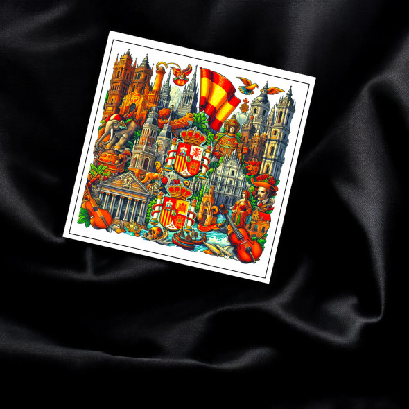 Spain Travel Memory Magnet | 8x8 cm Aluminum Souvenir | Barcelona Keepsake Gift | Spain Fridge Magnet - Handcrafted Heritage Souvenir from Craftihouse Dubai