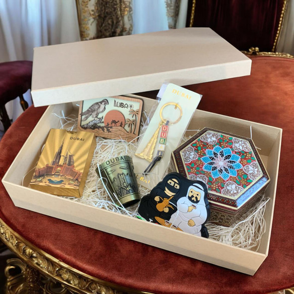 Deluxe Dubai Gift Hamper Box with Premium Souvenirs | Charming Dubai Gift Box | Assorted Souvenirs & Gifts - Handcrafted Heritage Souvenir from Craftihouse Dubai