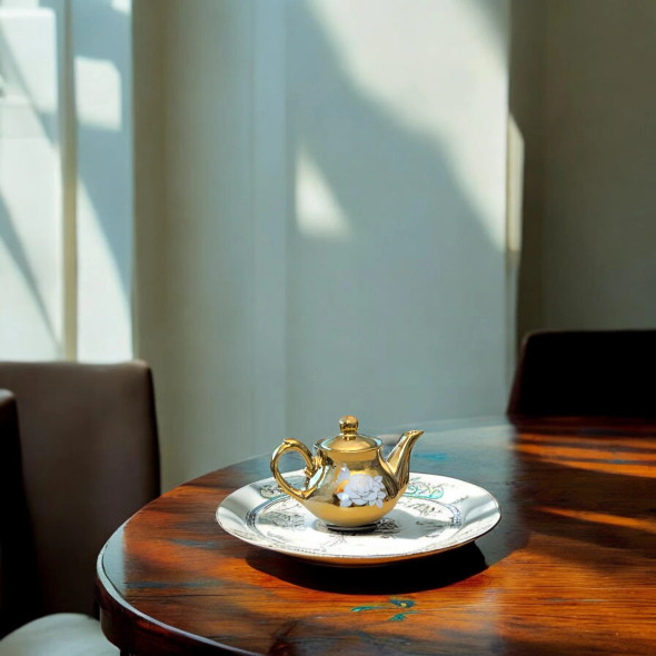 Mini Teapot Brewing Saffron - | Sophisticated Cultural Accent - Luxury Handcrafted Art Craftihouse Dubai