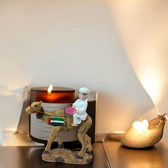 Resin Camel With Child Rider | Authentic Arabian Keepsake Fridge Magnet | Cultural Decor - Luxury Handcrafted Art Craftihouse Dubai