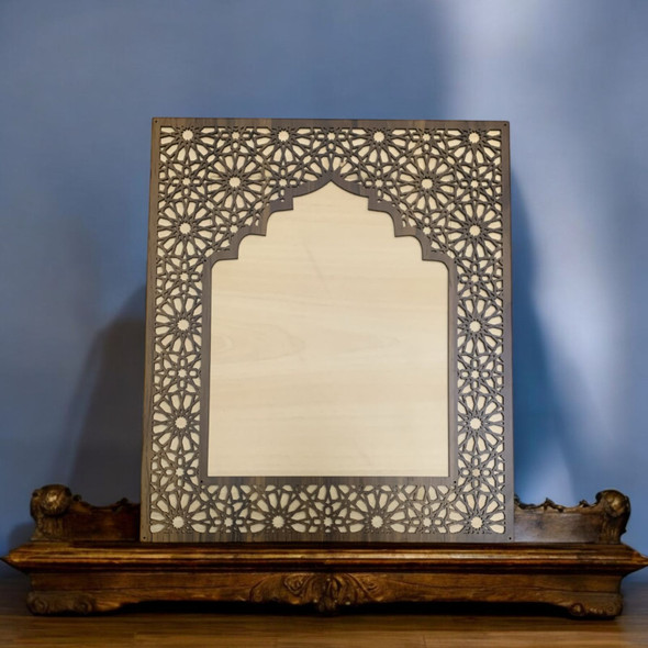Decorative Mashrabiya Wooden Photo Frame Memento | Premium Handcrafted Gift & Cultural Souvenir - Luxury Handcrafted Art Craftihouse Dubai
