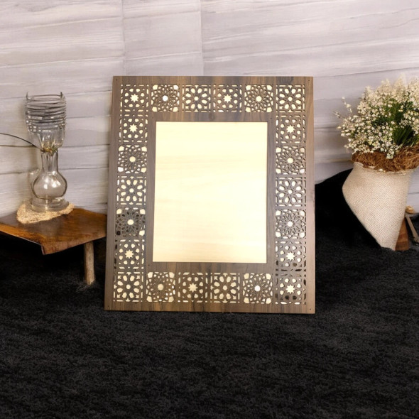 Decorative Mashrabiya Wooden Photo Frame Digital | Luxury Heritage Decor & Unique Artisan Piece - Luxury Handcrafted Art Craftihouse Dubai
