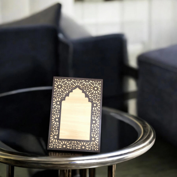 Decorative Mashrabiya Wooden Photo Frame Artisan | Sophisticated Middle Eastern Art & Home Anchor - Luxury Handcrafted Art Craftihouse Dubai