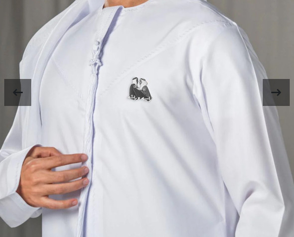 Sheikh Zayed and Sheikh Rashid commemorative magnetic campaign badge 3x3cm UAE