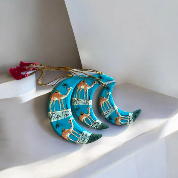 Wooden Moon Ornaments Festive Christmas | Sophisticated Boutique Accessory | Crafted In Dubai - Luxury Handcrafted Art Craftihouse Dubai