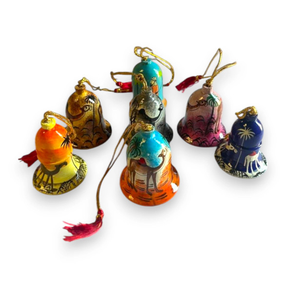 Hand-painted Bell Wooden Ornament Rustic | Premium Handcrafted Memento | High-end Heritage Art - Luxury Handcrafted Art Craftihouse Dubai