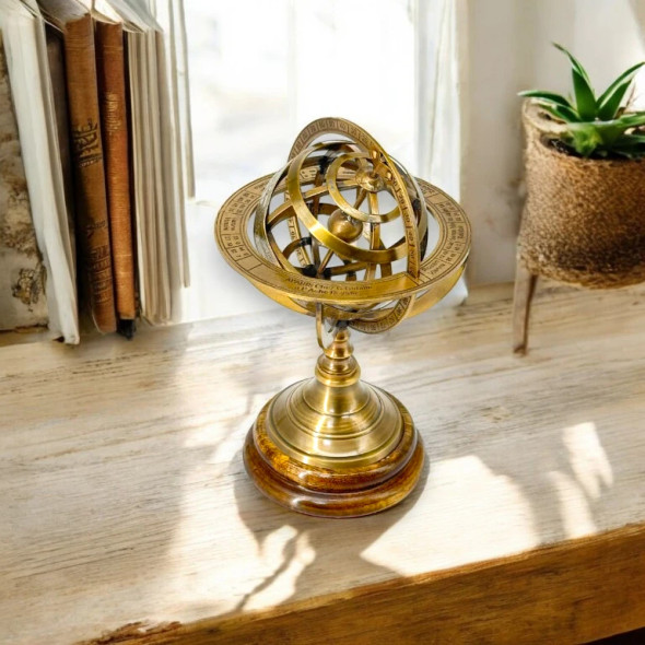 Premium Artisan Brass Armillary Sphere Nautical Craftsmanship and Design