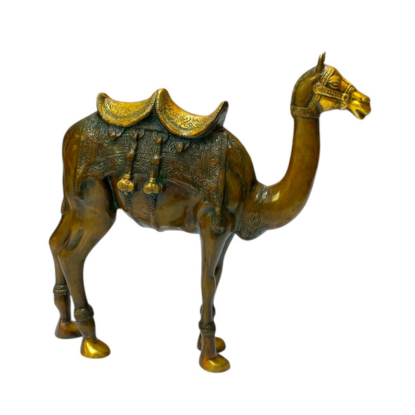 Luxury Uae Brass Camel Figurine Boutique Artisan Detail View