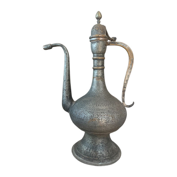 Hand-engraved Islamic – 44 Cm Metal Art Jug With Handle Antique Décor | Handcrafted Vintage Style Pitcher | Luxury Home Decor - Luxury Handcrafted Art Craftihouse Dubai