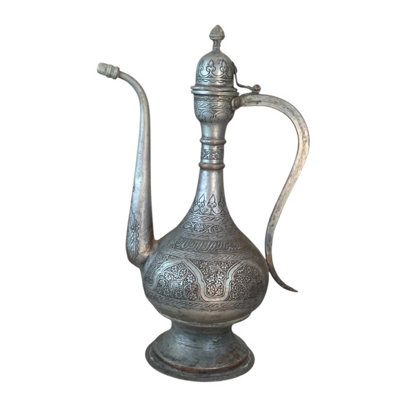 Vintage Hand-engraved Islamic Pitcher – 44 Cm Jug With Handle Traditional Islamic Decor & Gift | Authentic Artisan Metalwork | Sophisticated Table Display - Luxury Handcrafted Art Craftihouse Dubai
