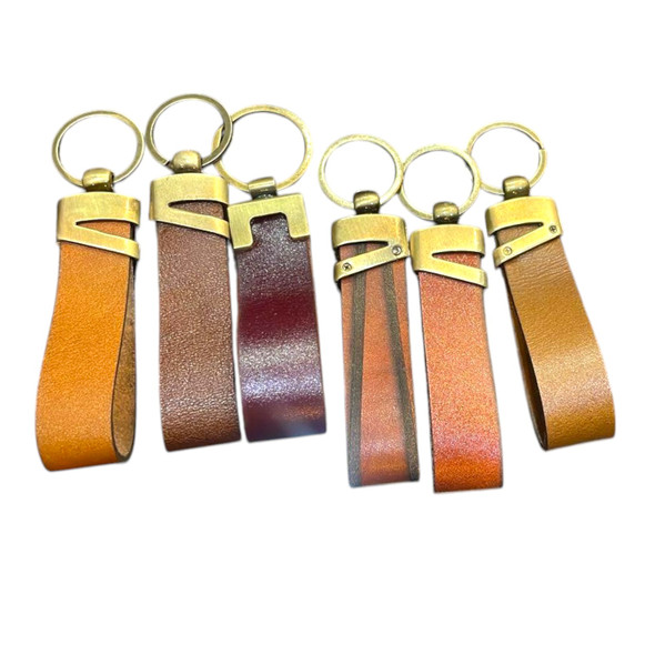 Luxury Handmade Genuine Leather Keychain Artisan Detail View
