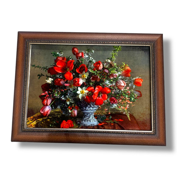 Luxury Stunning Flower Pattern Machine-Made Wall Hanging Carpet Artisan Detail View