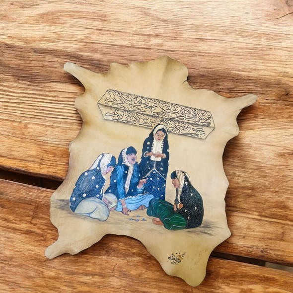 High Quality Hand-painted Natural Leather Emirati Traditional Professional Photography