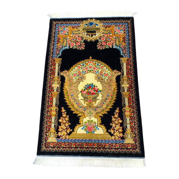 Premium Silk Prayer Mat – Stunning 120x80 Cm Muslim Prayer Ramadan & Eid | Luxury Islamic Gift Idea | Traditional Mihrab Design Rug - Luxury Handcrafted Art Craftihouse Dubai