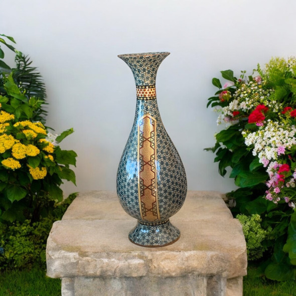 Khatamkari Inlaid Copper Vase 25 | Premium Handcrafted Memento - Luxury Handcrafted Art Craftihouse Dubai
