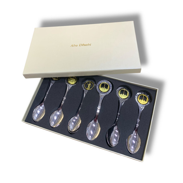 Abu Dhabi Souvenir Spoon Set 6-piece | Sophisticated Middle Eastern Art & Home Anchor - Luxury Handcrafted Art Craftihouse Dubai