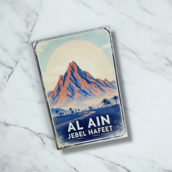 Wooden - Al Ain Souvenir Jebel | Artistic Arabian Memento | Hand-finished Magnet - Luxury Handcrafted Art Craftihouse Dubai