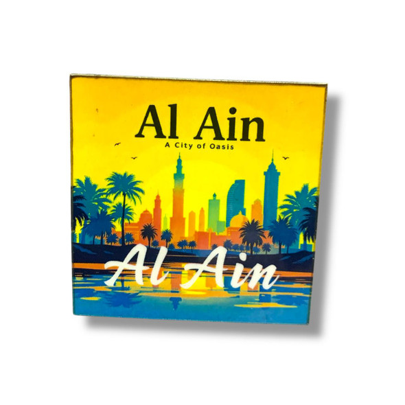 Wooden Magnet - Al Ain City | Unique Cultural Memento | Artisan Craftsmanship - Luxury Handcrafted Art Craftihouse Dubai