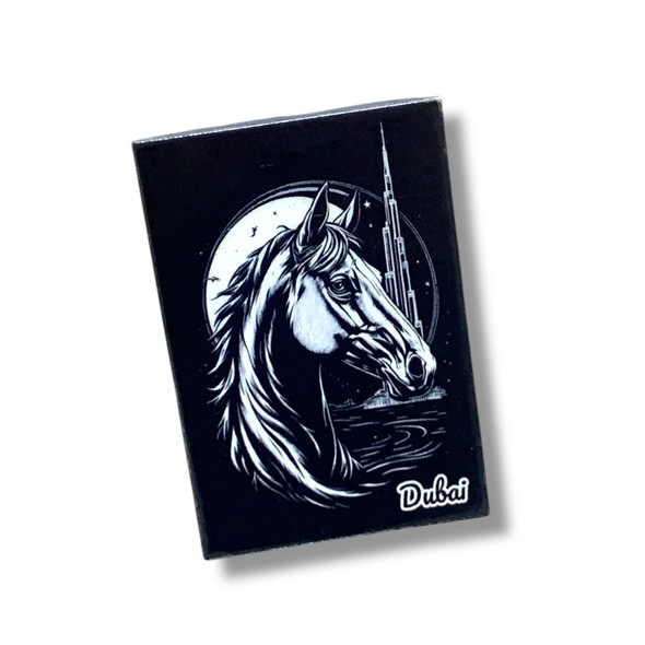 Dubai Horse Wooden Fridge Magnet | Arabian Horse Souvenir | UAE Travel Gift | 7x4.5 cm Kitchen Decor - Handcrafted Heritage Souvenir from Craftihouse Dubai