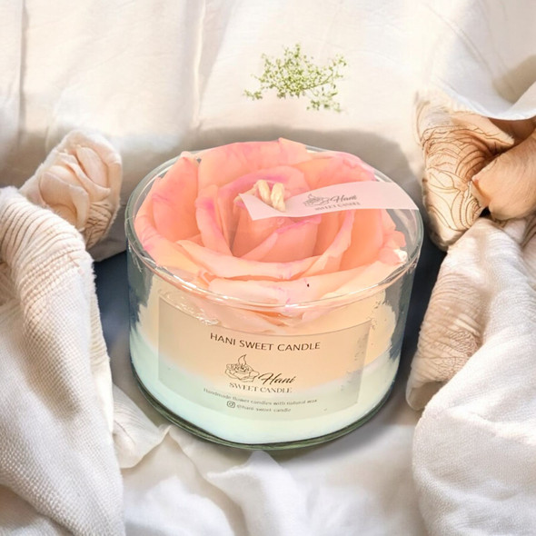 Premium Artisan Blossoms Candle Pink Rose Craftsmanship and Design