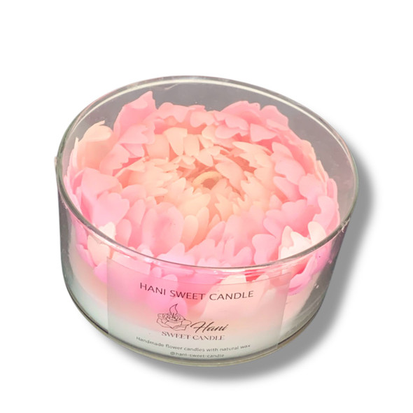 Luxury Uae Blossoms Candle Pink Rose Artisan Detail View