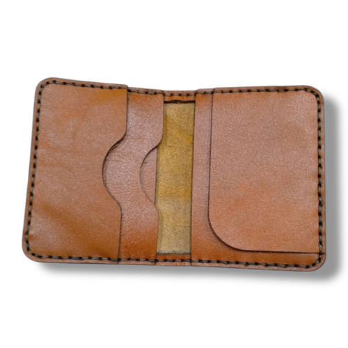 Luxury andmade Leather Wallet Card Holder Artisan Detail View
