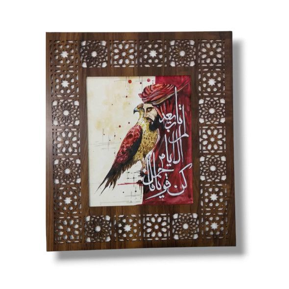 Hand-painted Arab Man Falcon With | Luxury Heritage Gift & Cultural Souvenir - Luxury Handcrafted Art Craftihouse Dubai