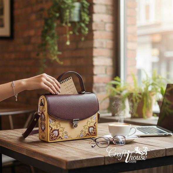 High Quality "Flora" Wooden Clutch Bag Professional Photography