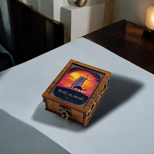Customized Wooden Box Burj Al | Premium Handcrafted Memento | High-end Heritage Art - Luxury Handcrafted Art Craftihouse Dubai