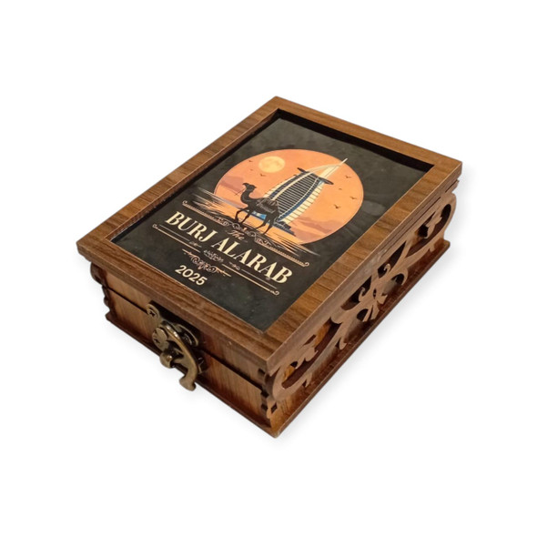 Customized Wooden Box Burj Al | Luxury Heritage Gift & Cultural Souvenir - Luxury Handcrafted Art Craftihouse Dubai