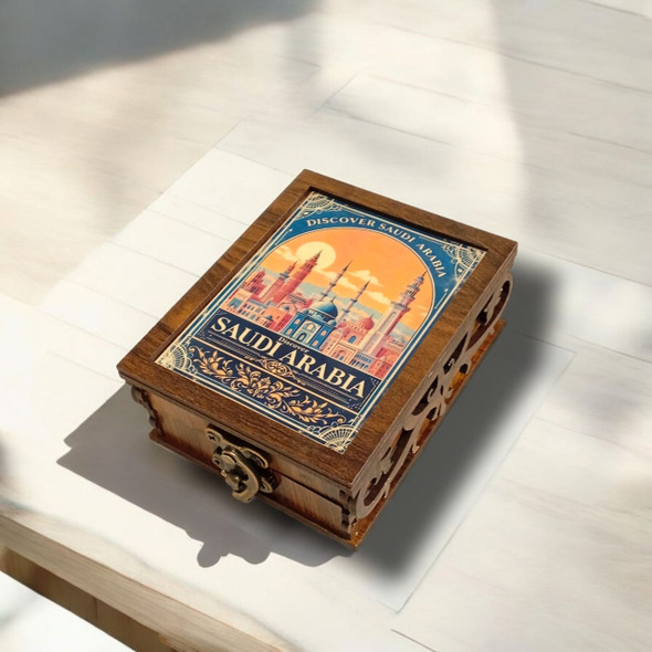 Saudi Arabia Customized Wooden Box | Sophisticated Boutique Accessory | Crafted In Dubai - Luxury Handcrafted Art Craftihouse Dubai