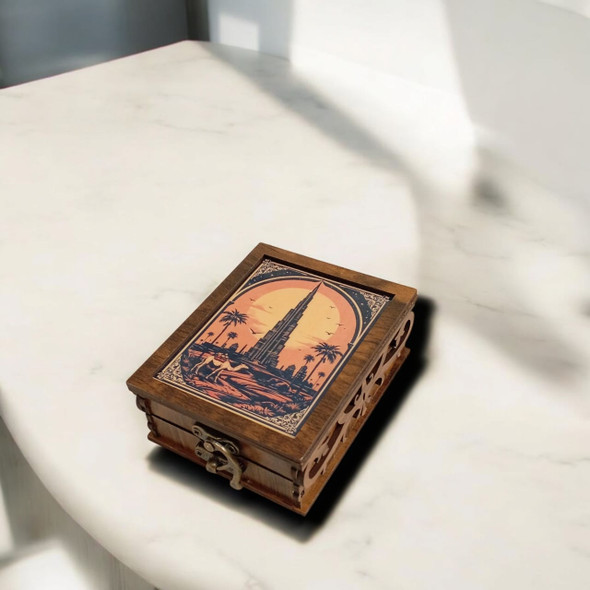 Burj Khalifa Customized Wooden Box | Premium Handcrafted Memento | High-end Heritage Art - Luxury Handcrafted Art Craftihouse Dubai