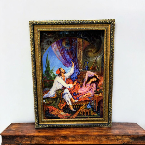 Premium Leyla and Majnoon Persian Carpet without frame Craftsmanship and Design