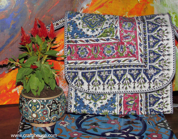 Luxury ghalamkar bag handmade Tapestry cotton Cloth Small handbag Premium Design Showcase
