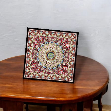 Luxury Silk Table Mat Carpet Artisan Detail View