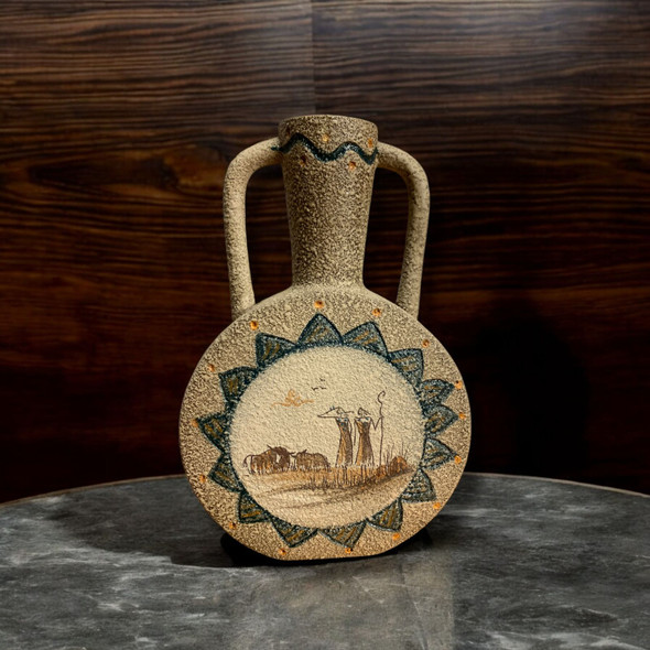 Antique-inspired Hand-painted Pottery Vase 28 | Artisan Home Decor Souvenir - Luxury Handcrafted Art Craftihouse Dubai