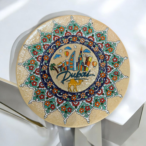 Handcrafted Boutique Cultural Gift Hand-Painted Dubai Clay Wall for Home and Gift