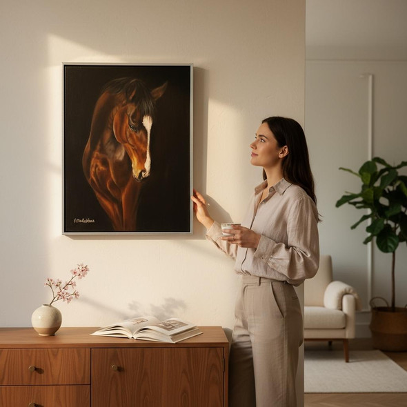 Majestic Horse Portrait Hand-painted Oil On | Premium Handcrafted Gift & Cultural Souvenir - Luxury Handcrafted Art Craftihouse Dubai