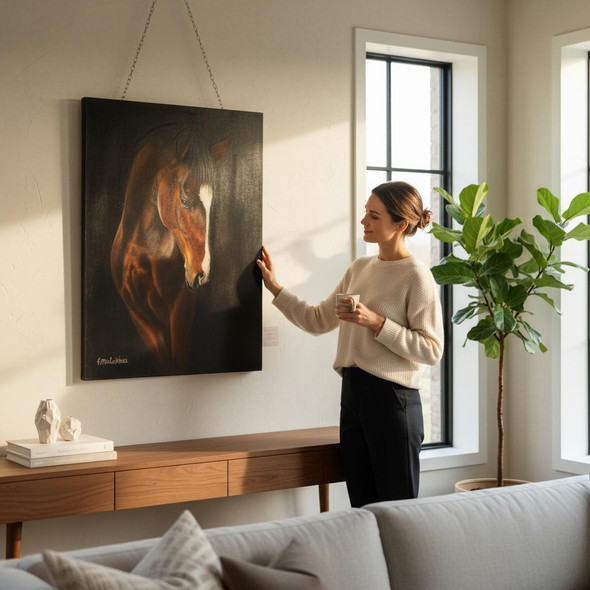 High Quality Majestic Horse Portrait Hand-painted Oil Professional Photography
