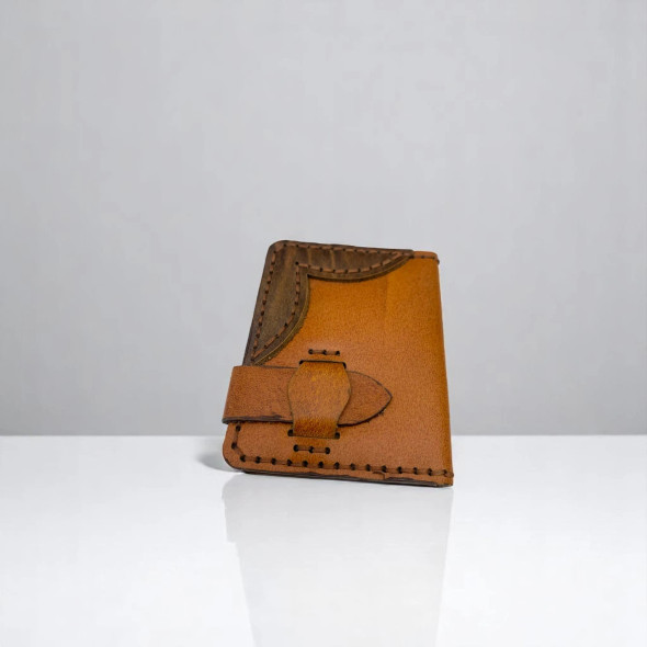 Luxury Personalized Handmade Leather Wallet for Dad Artisan Detail View