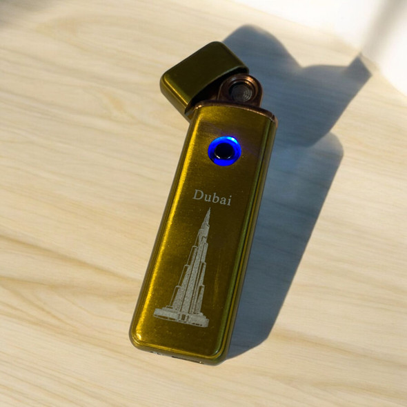 Burj Khalifa Golden Usb Rechargeable Lighter | Sophisticated Middle Eastern Art & Home Anchor - Luxury Handcrafted Art Craftihouse Dubai